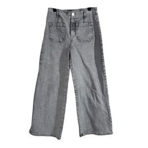 Zara Jeans High Rise Wide Leg Crop Sailor Pockets